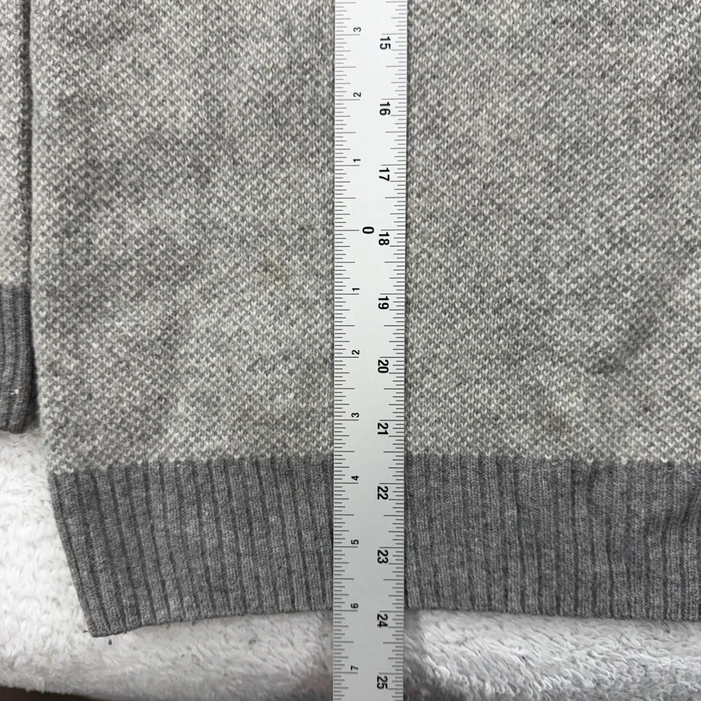 Luca Nobili Mens Gray Knit Sweater Wool Made in‎ Italy Mock Neck Button Large